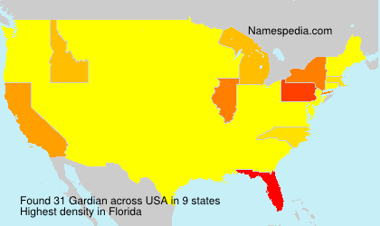 Surname Gardian in USA