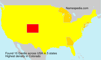 Surname Gardie in USA