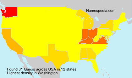 Surname Gardis in USA