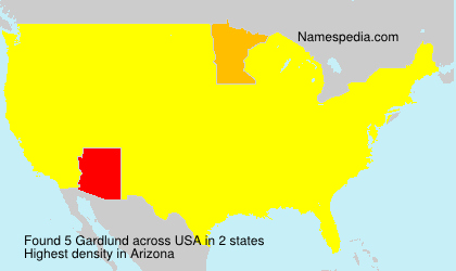 Surname Gardlund in USA