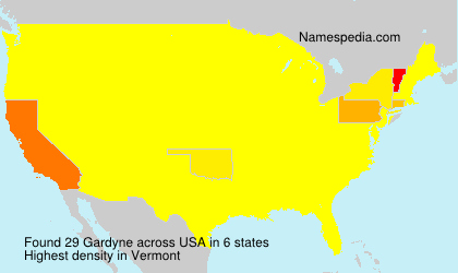 Surname Gardyne in USA