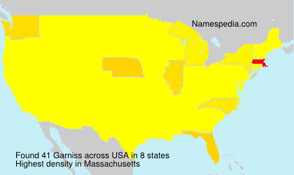 Surname Garniss in USA