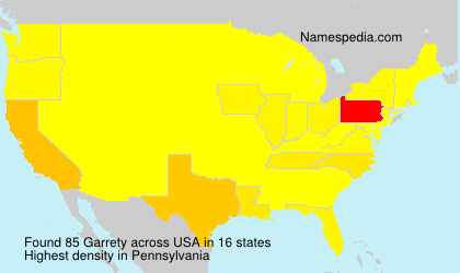 Surname Garrety in USA
