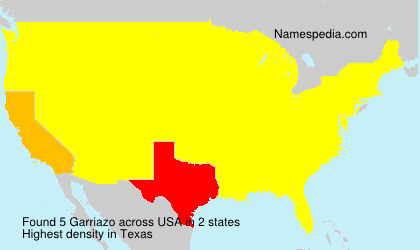 Surname Garriazo in USA