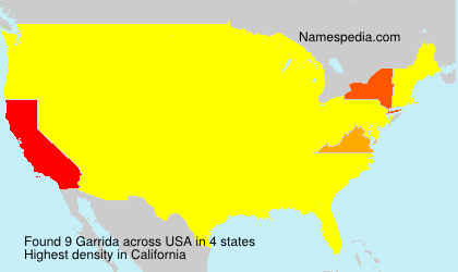 Surname Garrida in USA