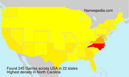 Surname Garriss in USA