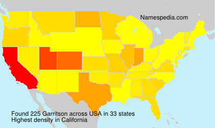 Surname Garritson in USA
