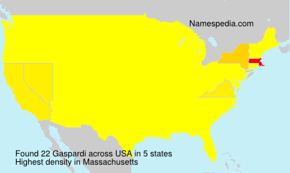 Surname Gaspardi in USA