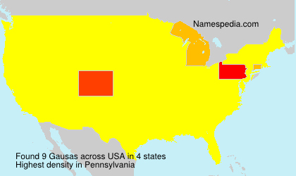 Surname Gausas in USA