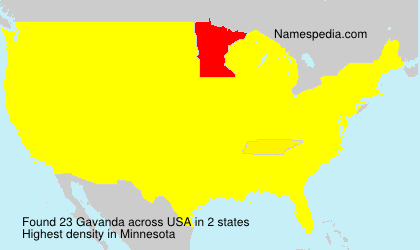 Surname Gavanda in USA