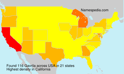 Surname Gavrila in USA