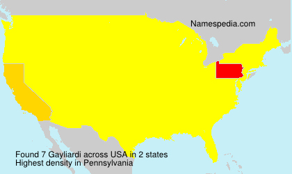 Surname Gayliardi in USA