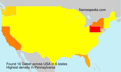 Surname Gebet in USA