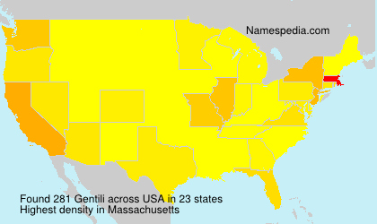 Surname Gentili in USA