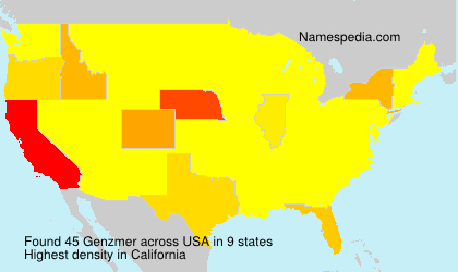 Surname Genzmer in USA