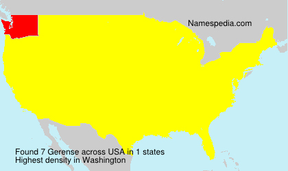 Surname Gerense in USA