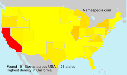 Surname Gevas in USA