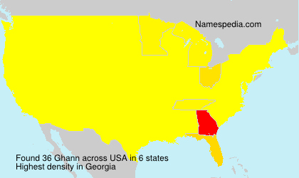 Surname Ghann in USA