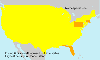 Surname Giaconetti in USA