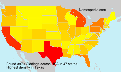 Surname Giddings in USA