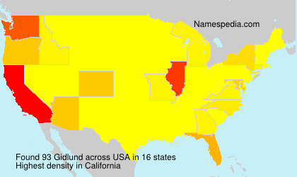 Surname Gidlund in USA