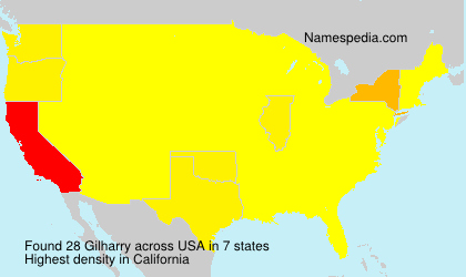 Surname Gilharry in USA