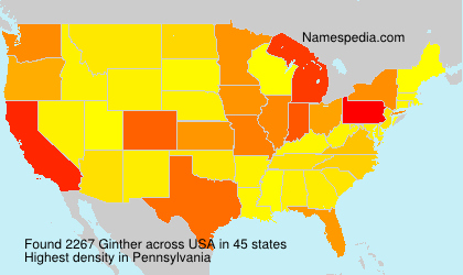 Surname Ginther in USA