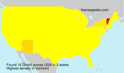 Surname Gintof in USA
