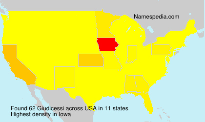 Surname Giudicessi in USA