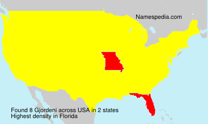 Surname Gjordeni in USA