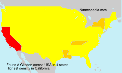 Surname Glinden in USA