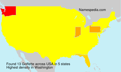 Surname Goffette in USA