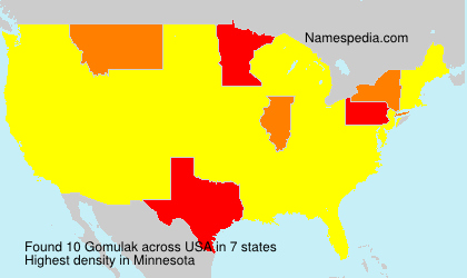 Surname Gomulak in USA