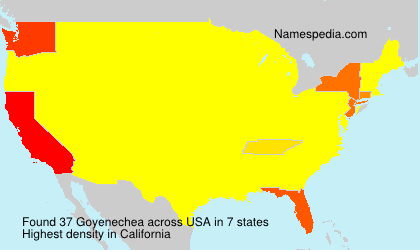 Surname Goyenechea in USA