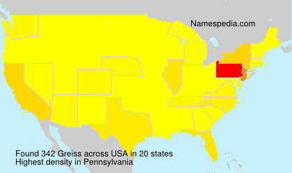 Surname Greiss in USA
