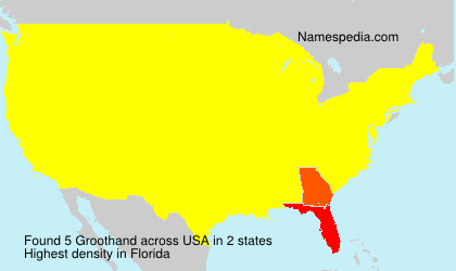 Surname Groothand in USA