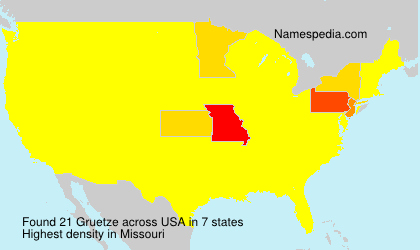 Surname Gruetze in USA