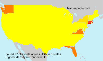 Surname Grzybala in USA