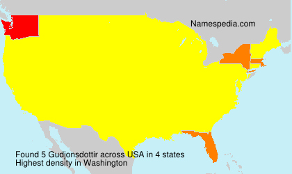 Surname Gudjonsdottir in USA