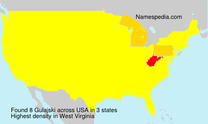 Surname Gulajski in USA