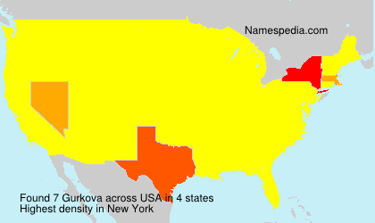 Surname Gurkova in USA