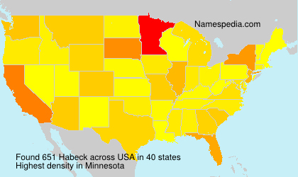 Surname Habeck in USA