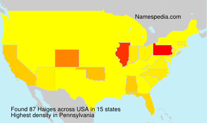 Surname Haiges in USA