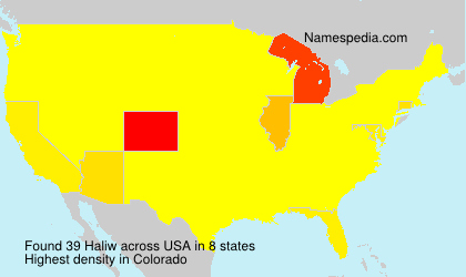 Surname Haliw in USA