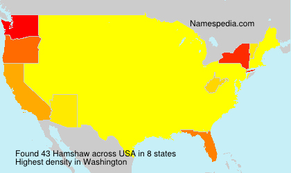 Surname Hamshaw in USA