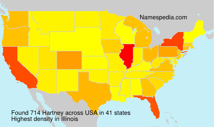 Surname Hartney in USA