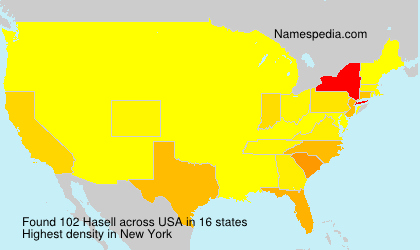 Surname Hasell in USA