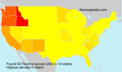 Surname Havlina in USA