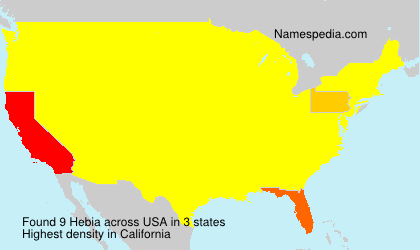 Surname Hebia in USA