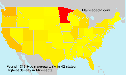 Surname Hedin in USA